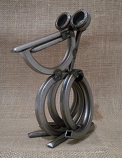 Metal Pelican Sculpture