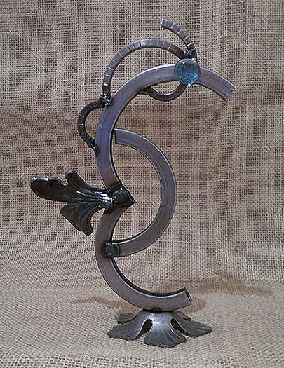 Metal Seahorse Sculpture